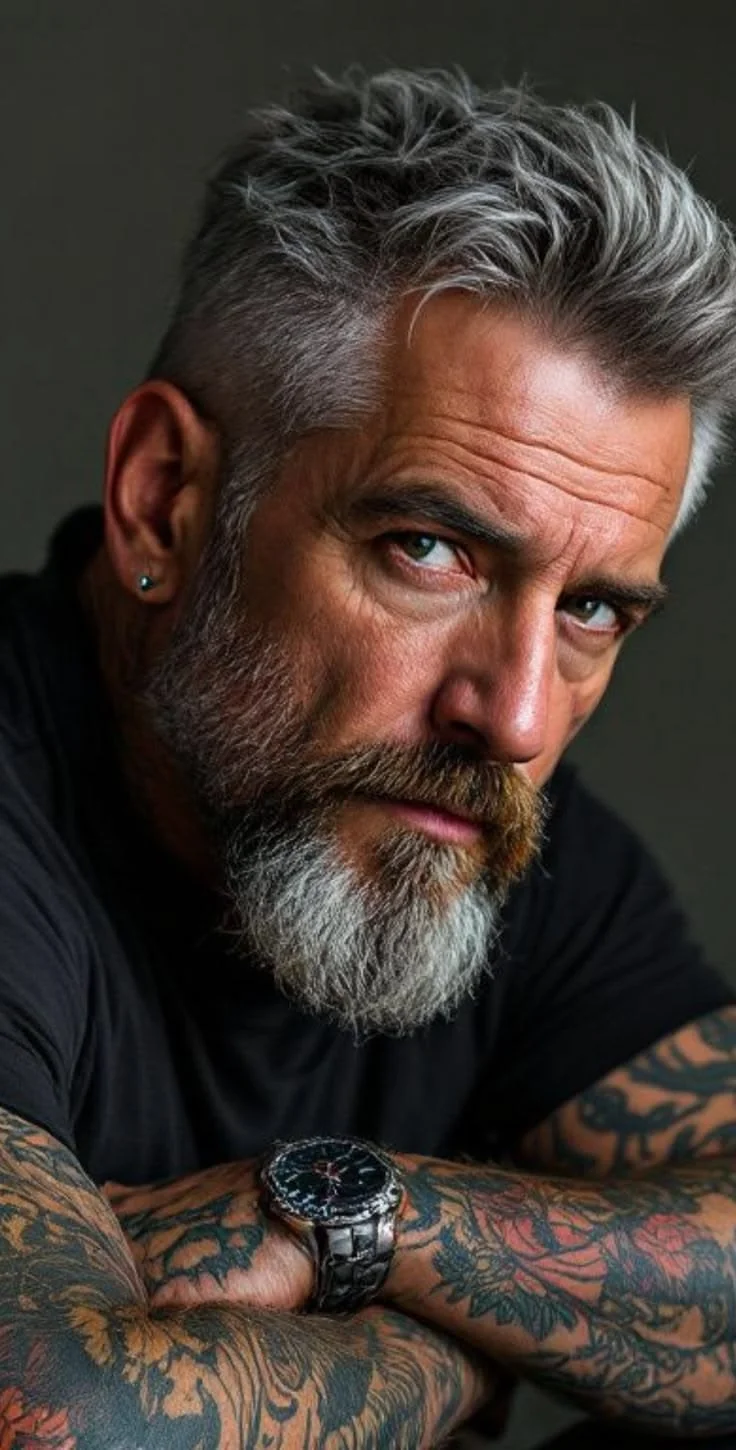 Barba grisalha cheia — barba grisalha, exemplo 8