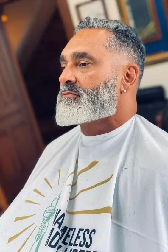 Barba grisalha curta — barba grisalha, exemplo 2