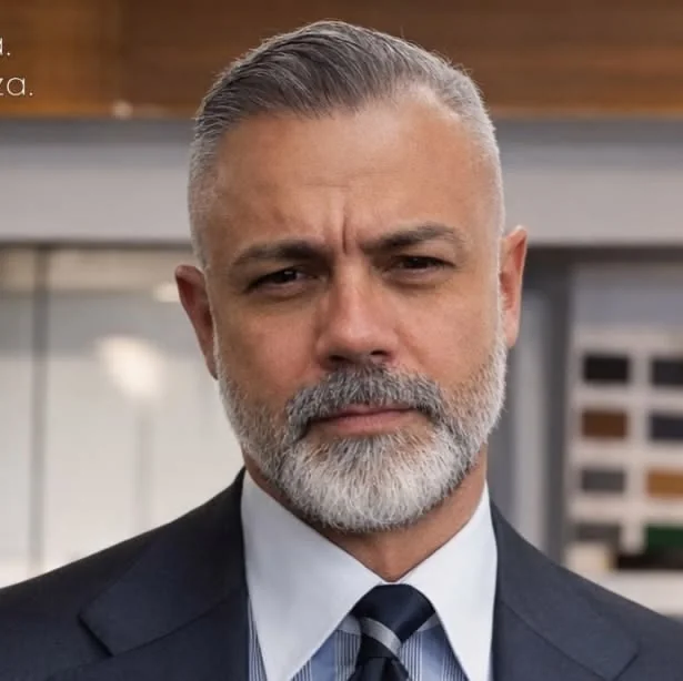 Barba grisalha curta — barba grisalha, exemplo 6