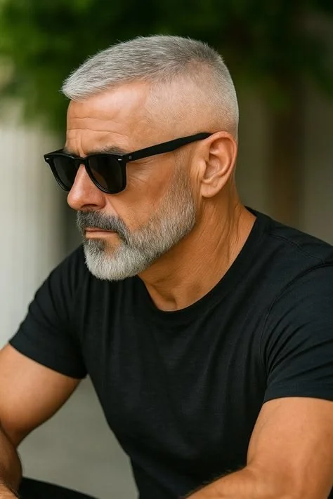Barba grisalha curta — barba grisalha, exemplo 11