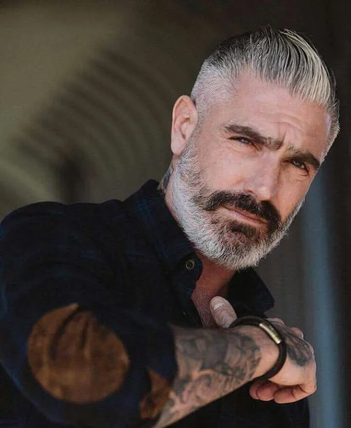 Cavanhaque grisalho — barba grisalha, exemplo 1