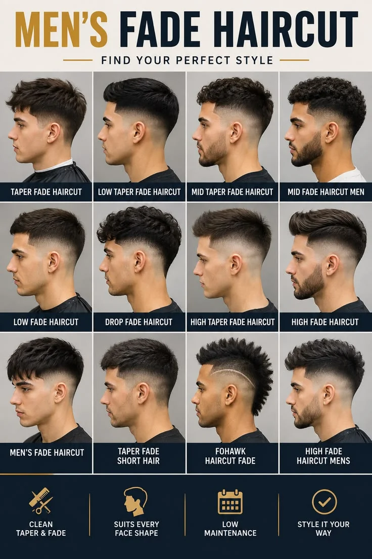 Degradê baixo (low fade) — corte degradê masculino, exemplo 5