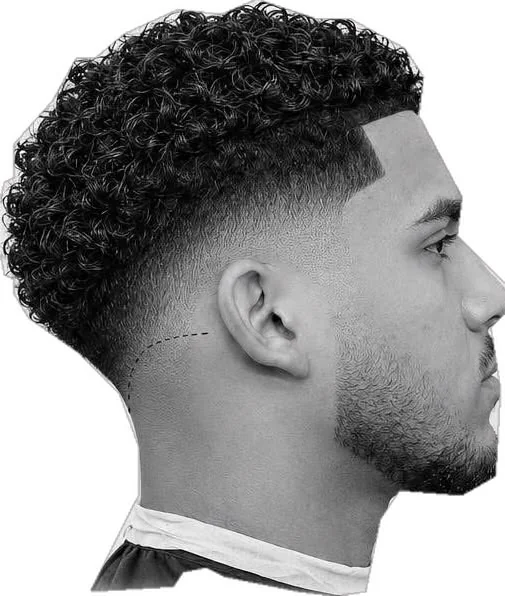 Degradê em cabelo cacheado e crespo — corte degradê masculino, exemplo 3