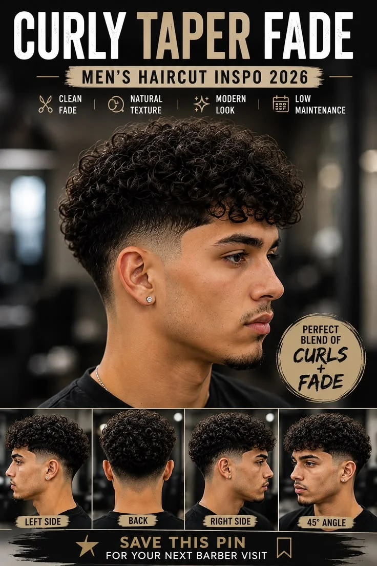 Degradê em cabelo cacheado e crespo — corte degradê masculino, exemplo 7