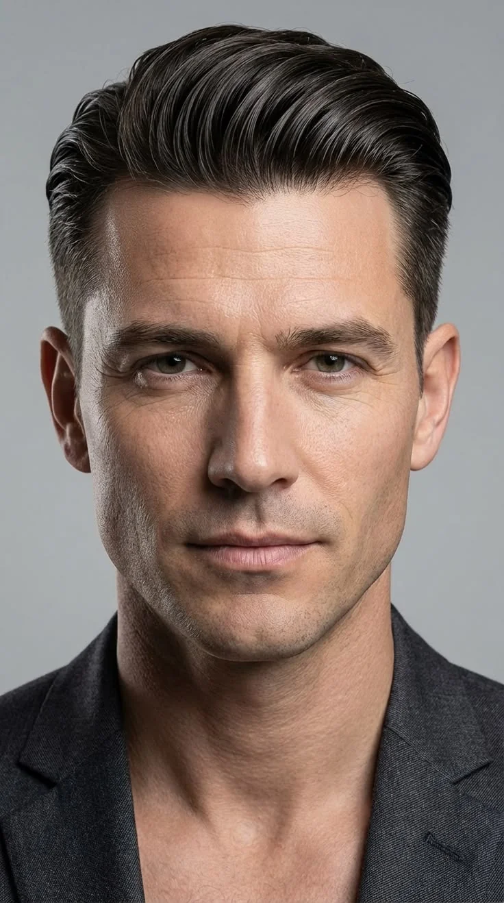 Side part clássico — corte old money masculino, exemplo 11