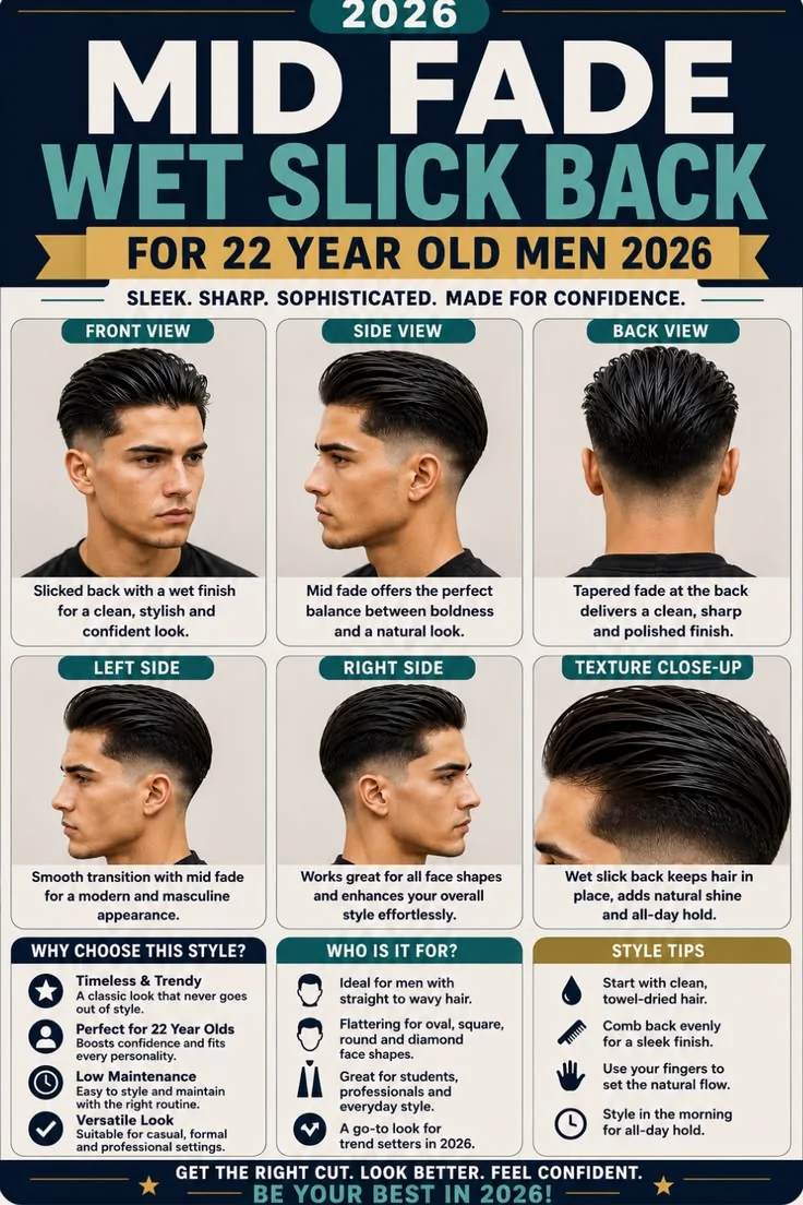 Slick back (penteado para trás) — corte old money masculino, exemplo 6