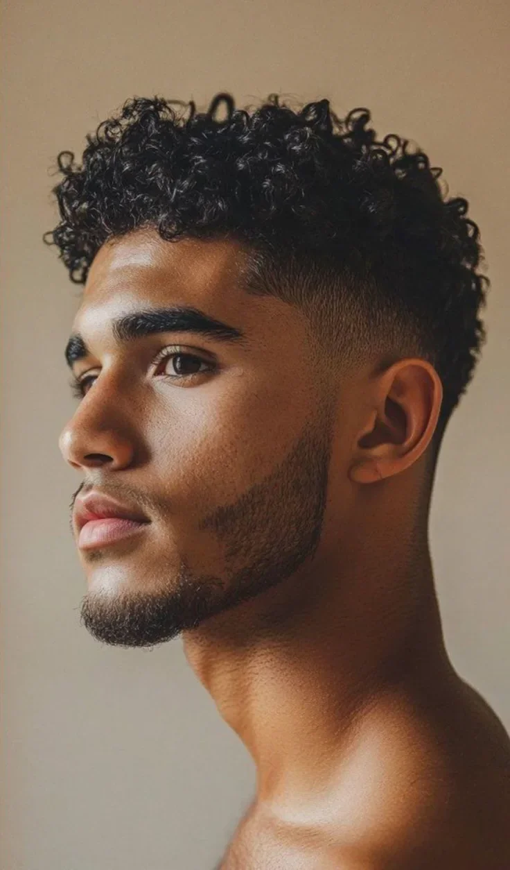 Cacheado e crespo: volume como assinatura — corte de cabelo masculino, exemplo 3