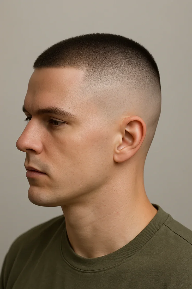 Militar e buzz cut: a praticidade radical — corte de cabelo masculino, exemplo 3