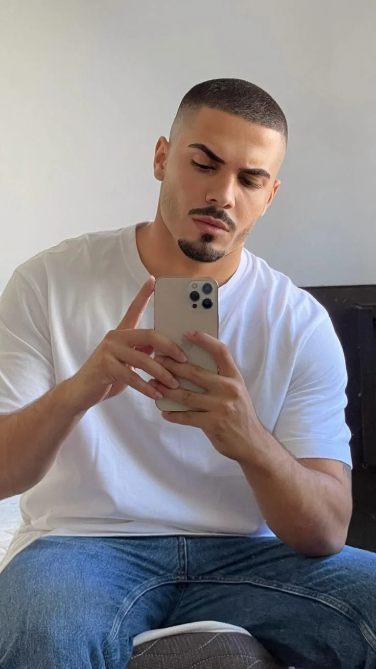 Costeleta curta — costeletas masculinas, exemplo 3