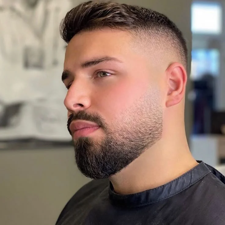 Costeleta conectada à barba — costeletas masculinas, exemplo 7