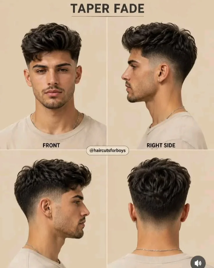 Low fade com topete e volume no topo — low fade masculino, exemplo 9