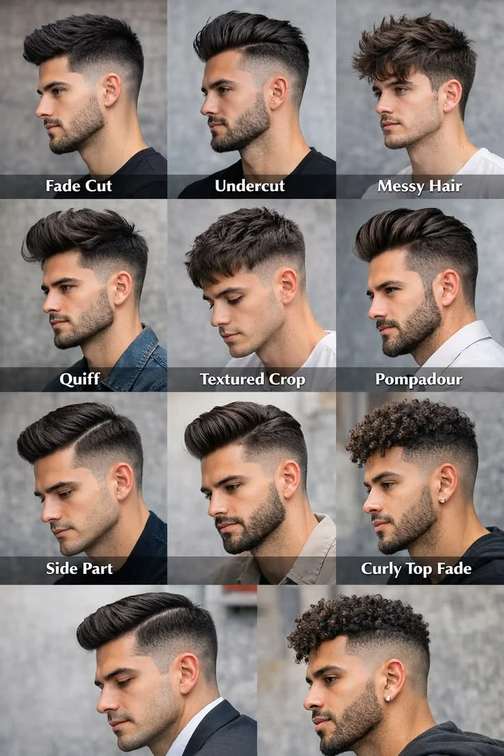 Low fade com topete e volume no topo — low fade masculino, exemplo 12